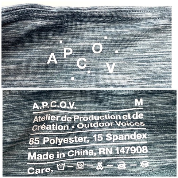 A.P.C X Outdoor Voices Rare Seamless Leggings Charcoal Gray AW16 - Picture 7 of 11